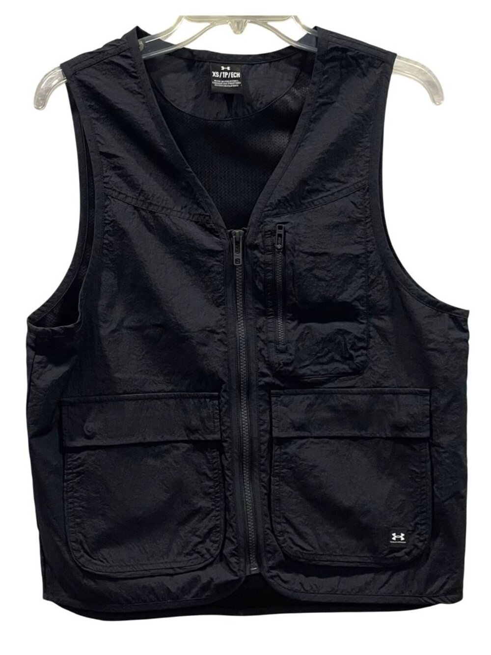 Under Armour Mens Nylon Utility Vest XS Black Full Zip Gorp Techwear Outdoor
